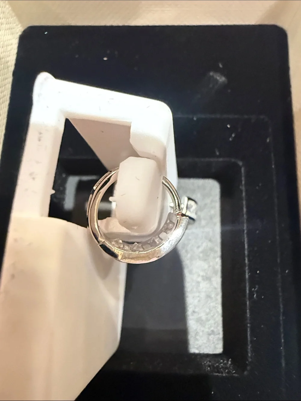 Sterling Silver Moissanite Chanel Set Huggies